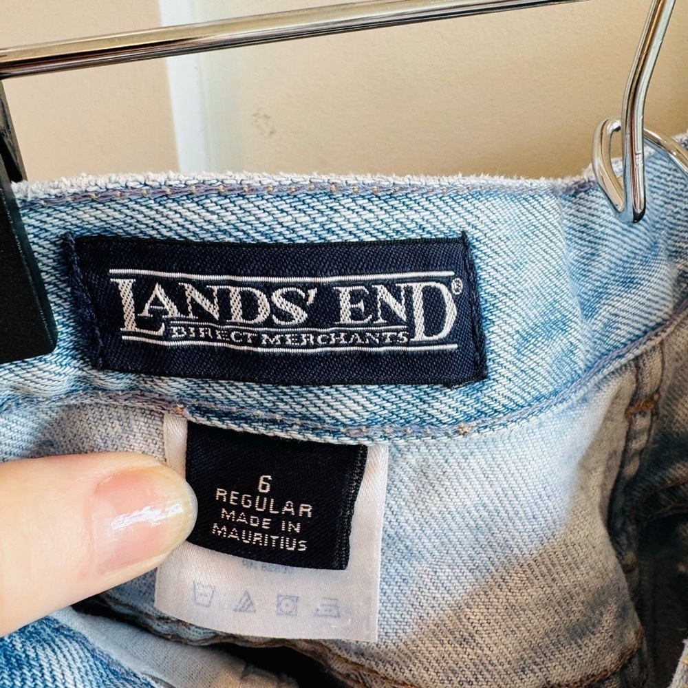 Lands' End Light Blue Jean Shorts - Picture 4 of 6